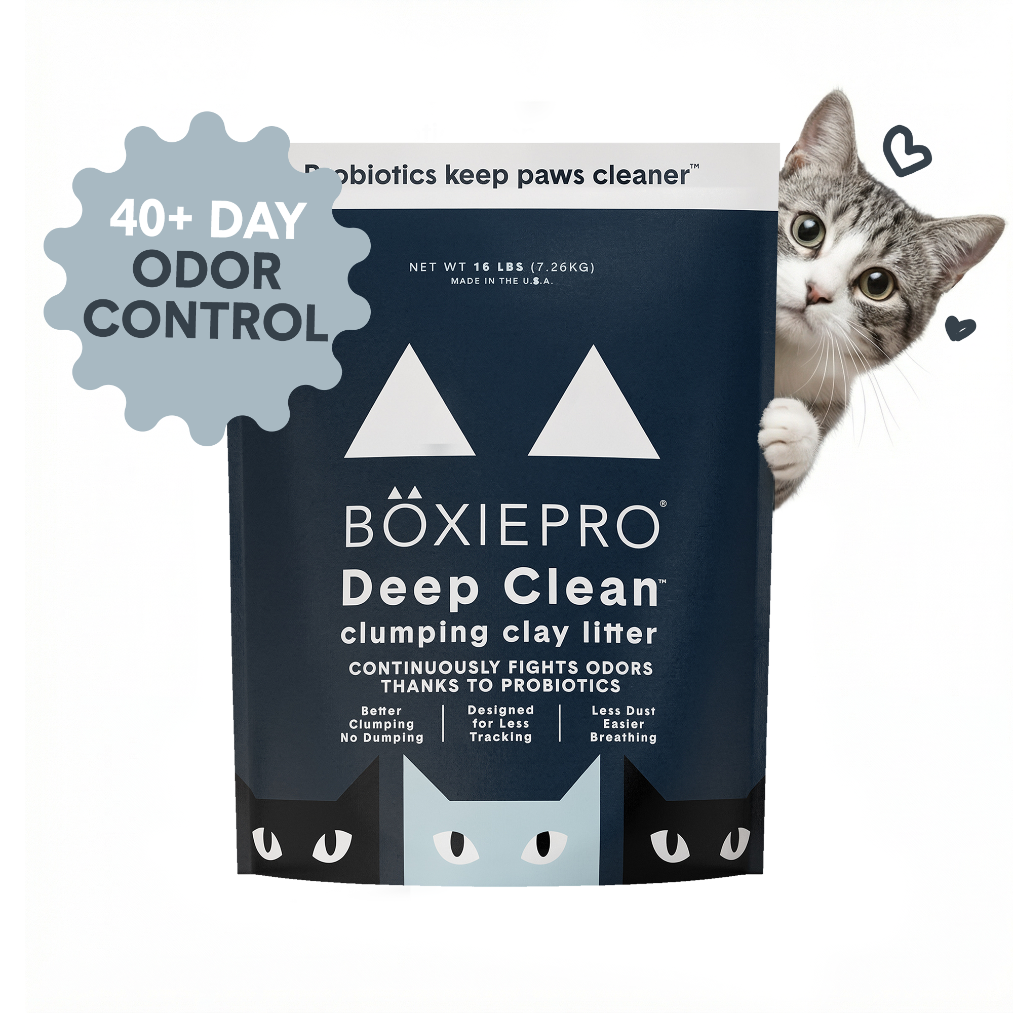 BoxiePro® Deep Clean Clumping Clay Cat Litter