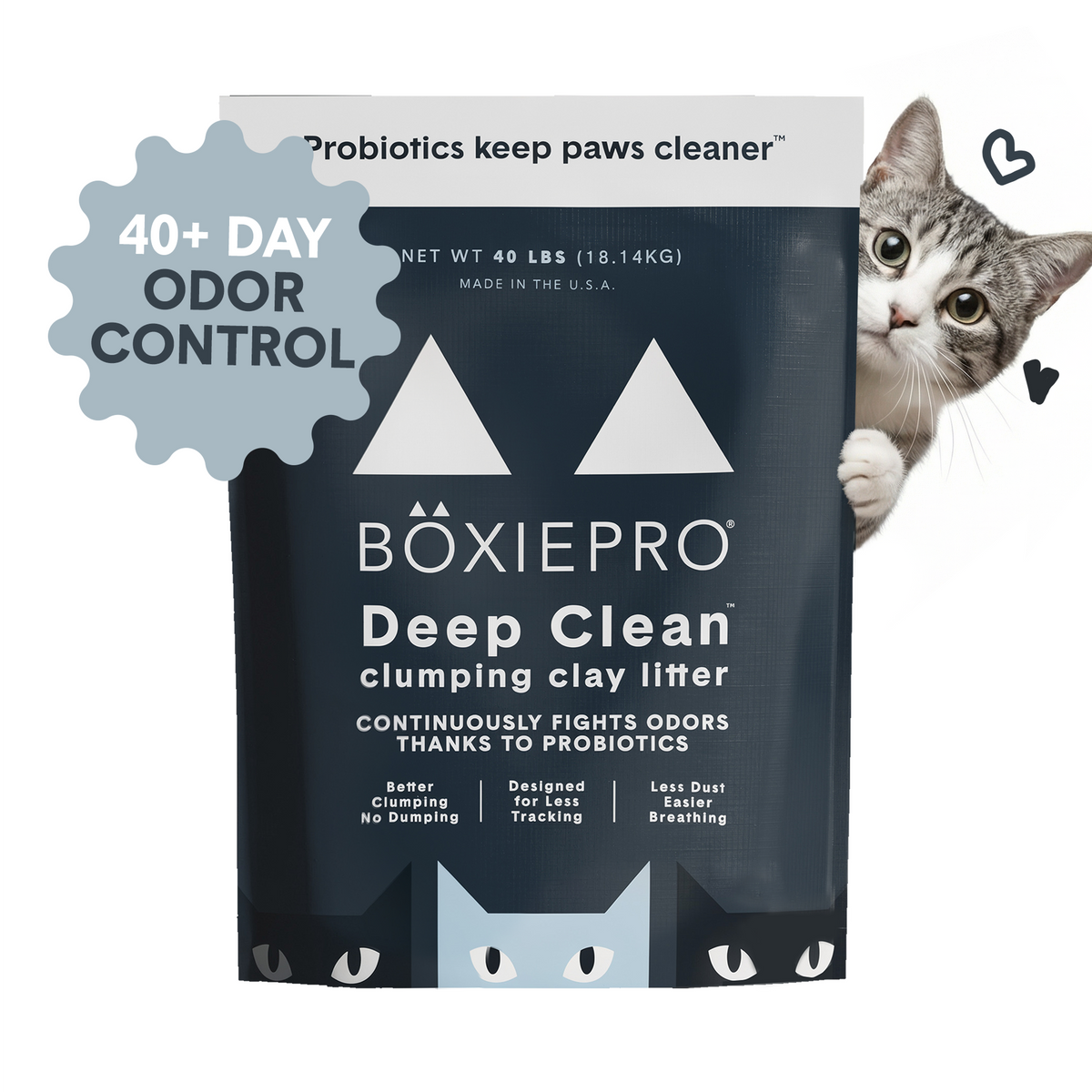Self Cleaning Probiotic Cat Litter | 40-Day Odor Control – Boxie