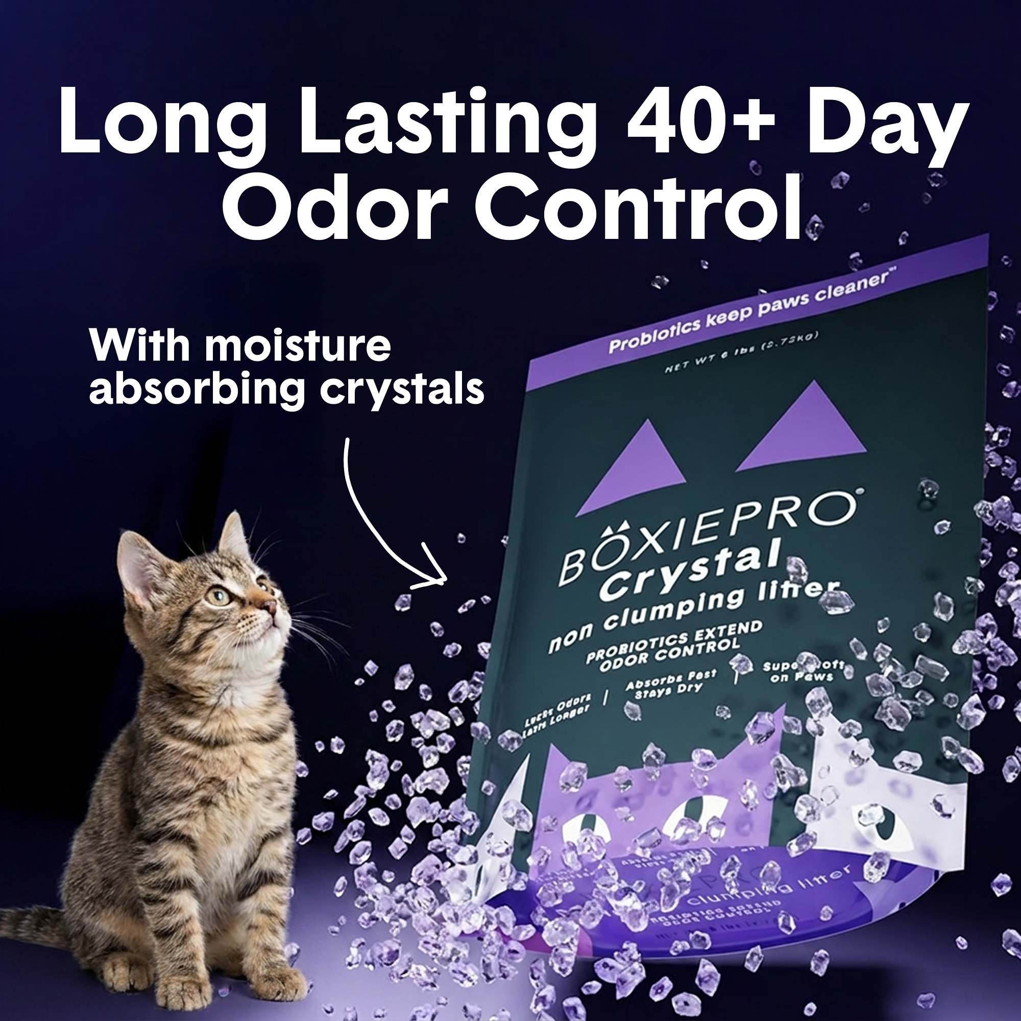 BoxiePro® Crystal Non-Clumping Cat Litter