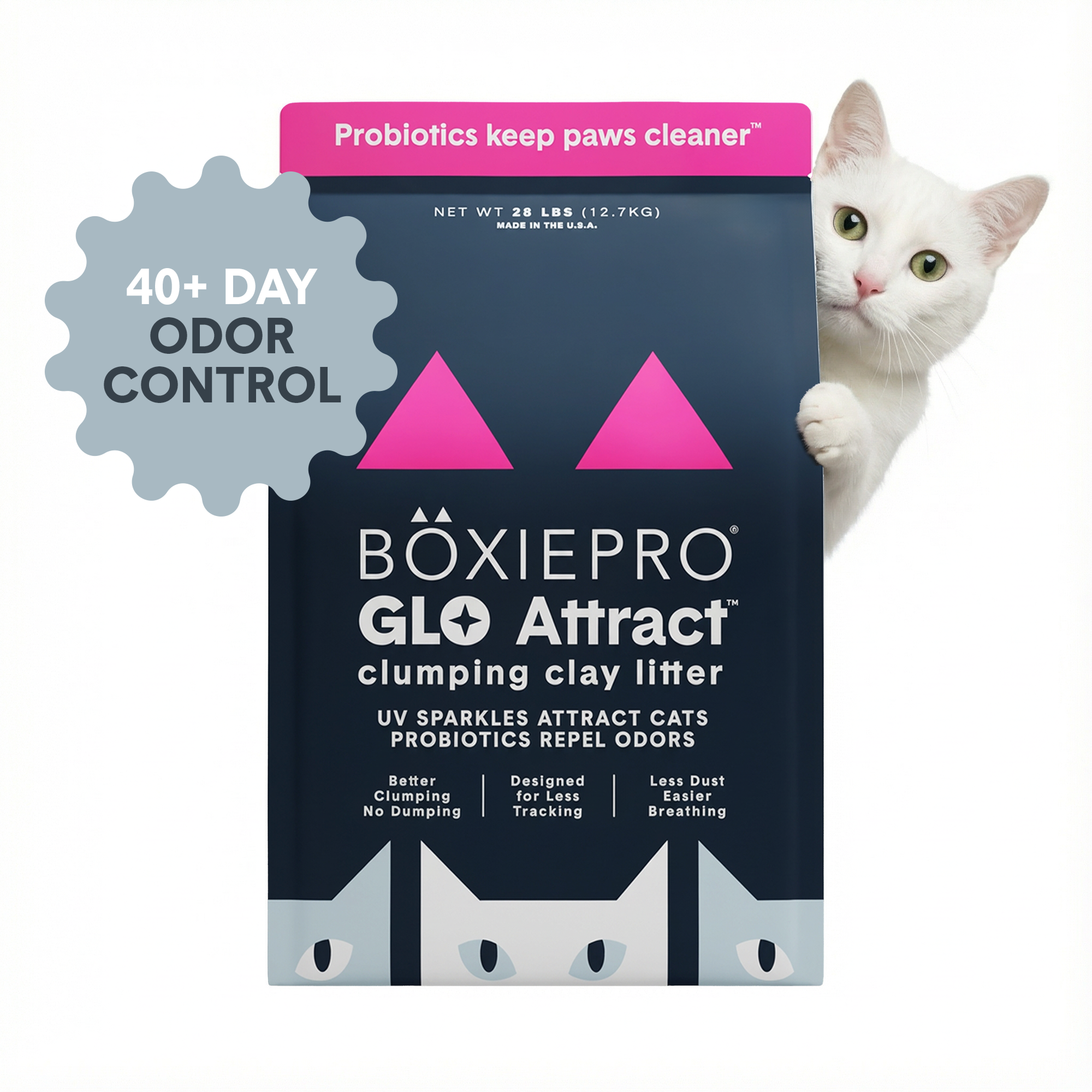 BoxiePro® Glo Attract™ Clumping Clay Cat Litter