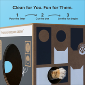 BoxiePro® Deep Clean Clumping Clay Cat Litter with Playhouse Box