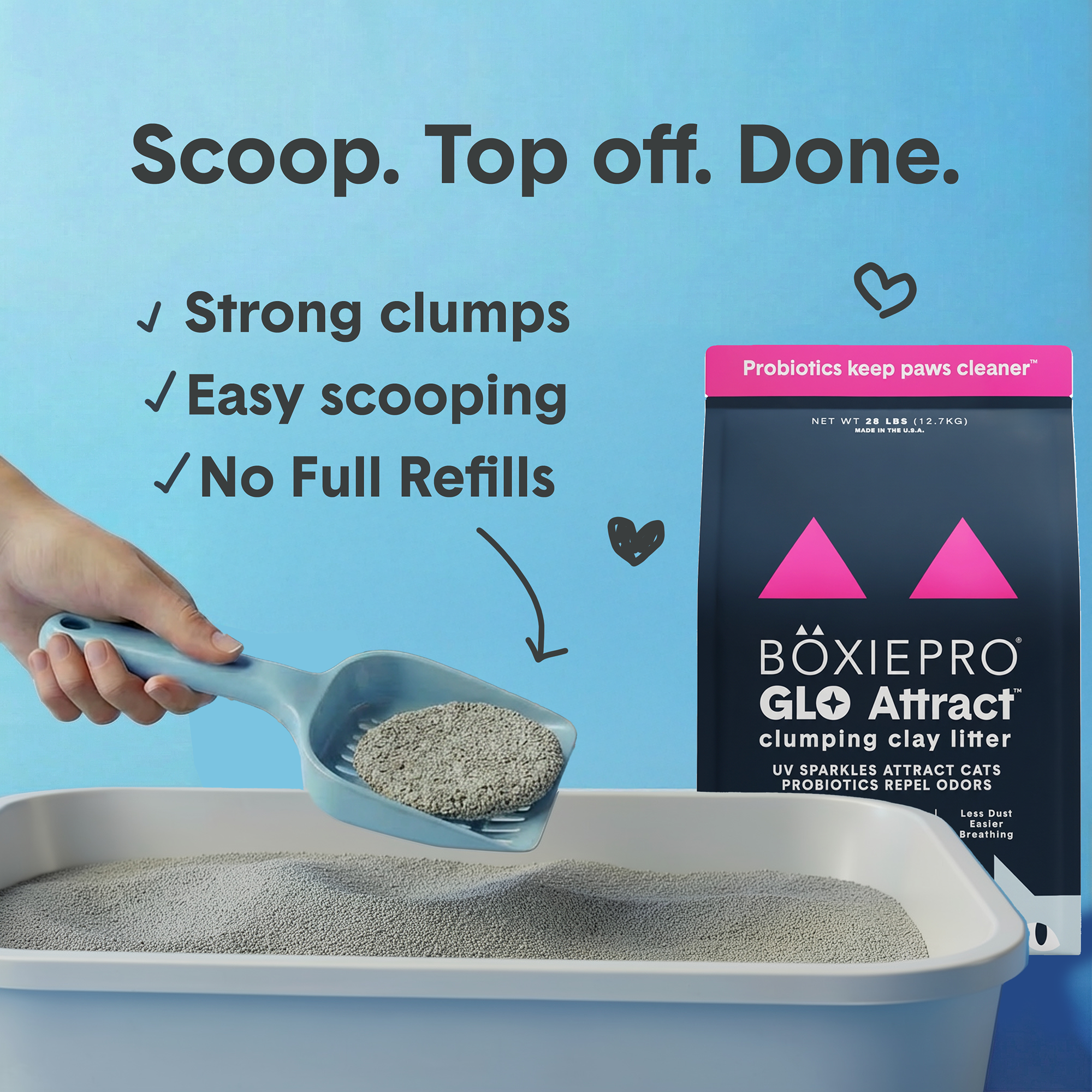 BoxiePro® Glo Attract™ Clumping Clay Cat Litter