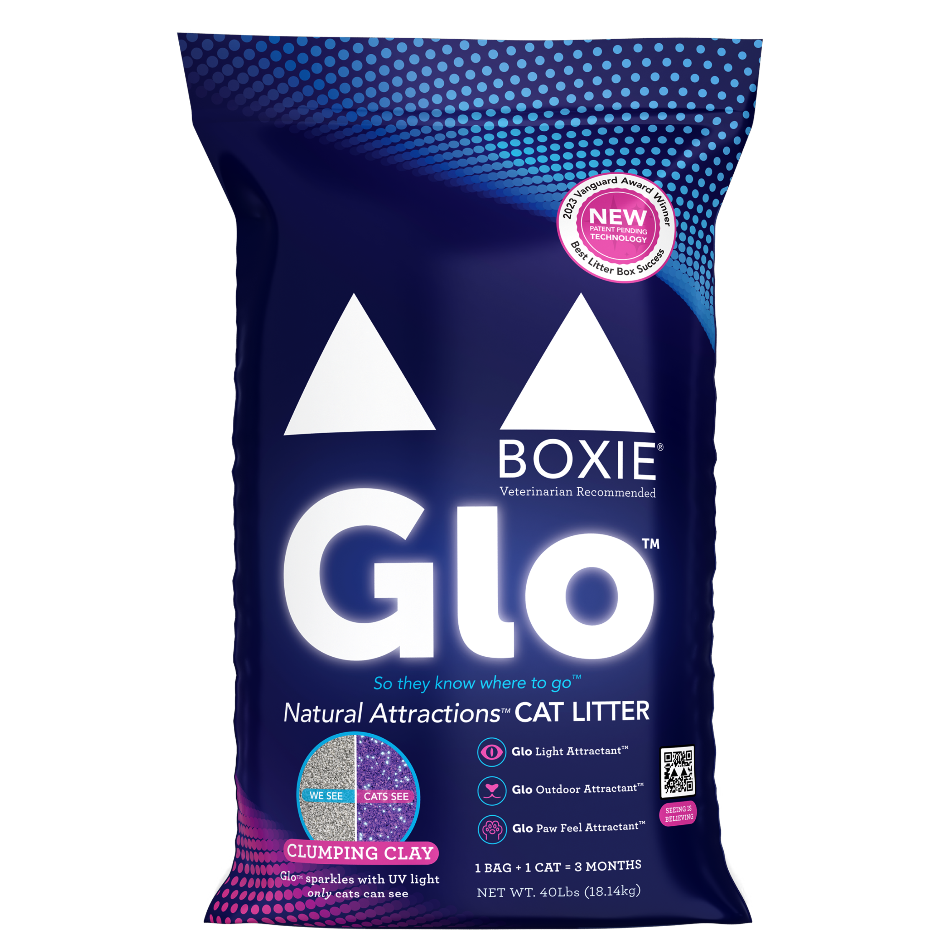 Boxie Glo™ Clay Cat Litter UV Attractant Odor Control